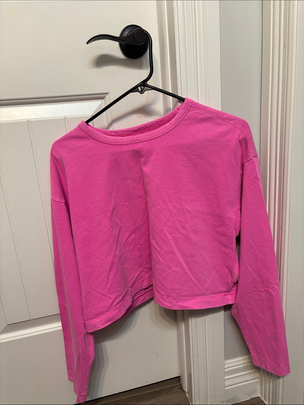 GAP Hot Pink Cropped Long-Sleeve Tee